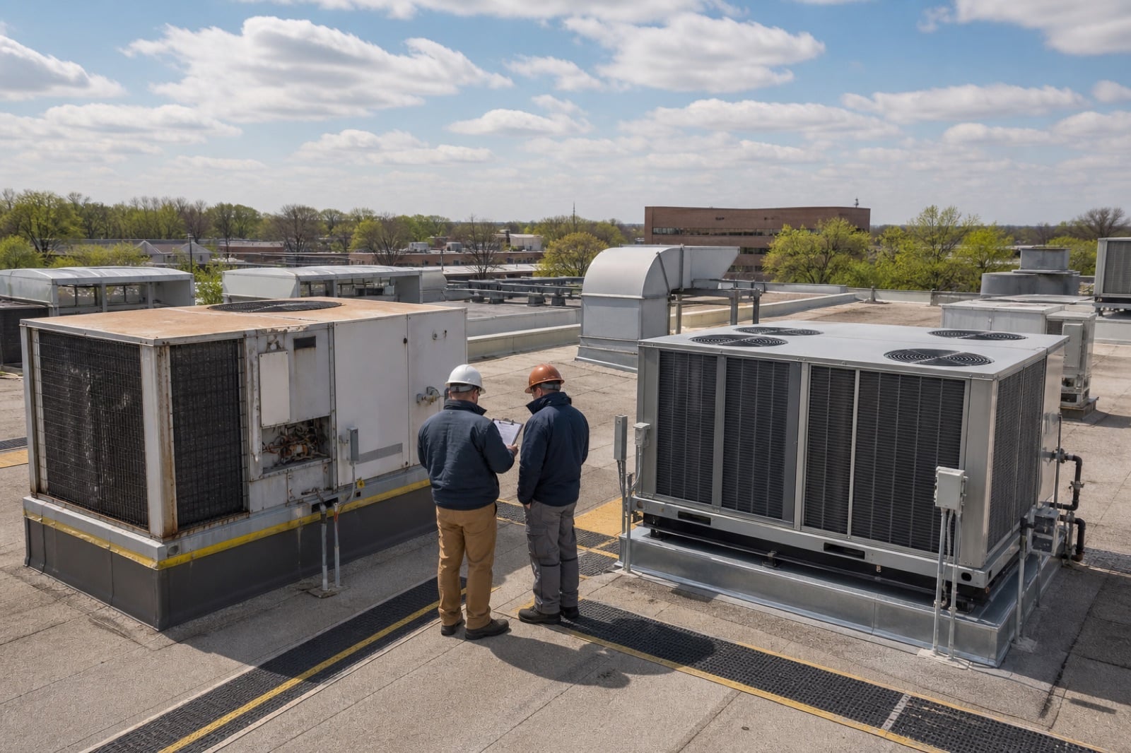Commercial rooftop HVAC equipment relevant to Naperville office and medical properties